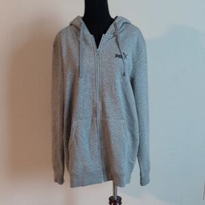 Puma Heather Gray Full-Zip Hoodie